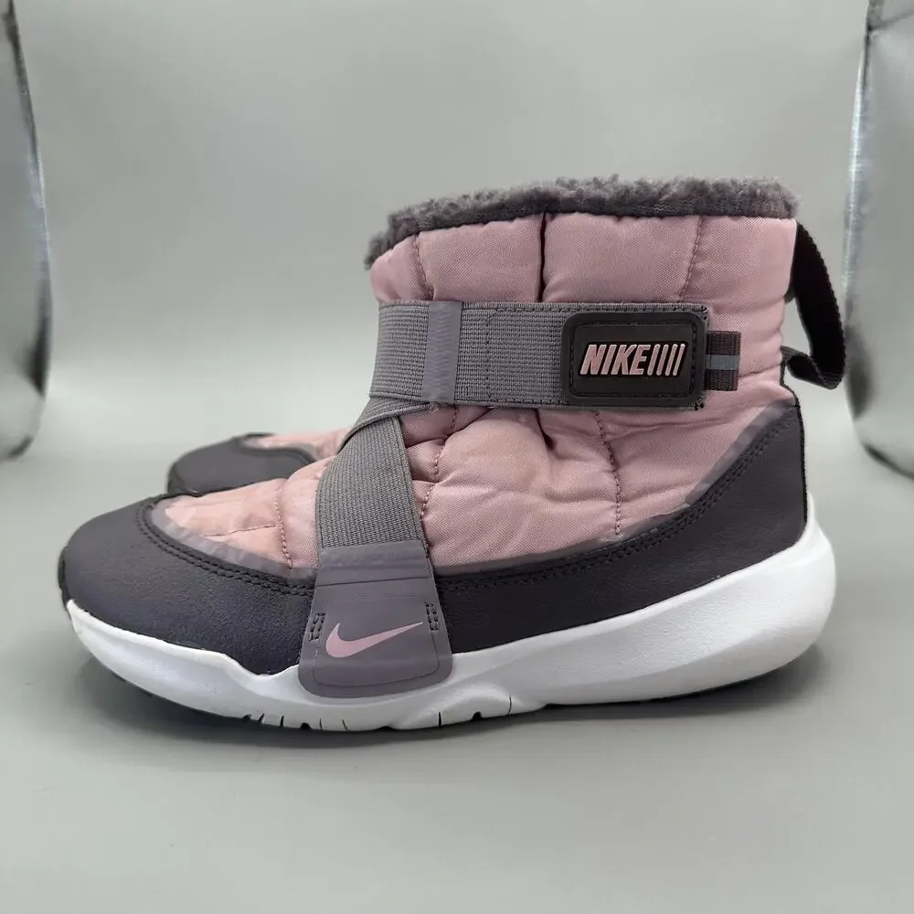 Nike Flex Advance Boots Youth Size 3Y Pink Gray Fleece Lined Winter DD0304-600